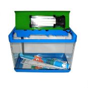 Аквариум пластиковый Aquael ( Акваэль ) Mini Set  15л (в комплекте светильник+фильтр) цветной (зелено-голубой) (AQ01420)